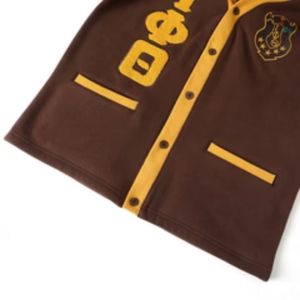Cárdigan de Forro Polar Marrón Dorado Iota Phi Theta, Ropa Griega de Fraternidad, Suéter con Botones, Ajuste Elegante y Clásico de Primera Calidad - Product Image 4