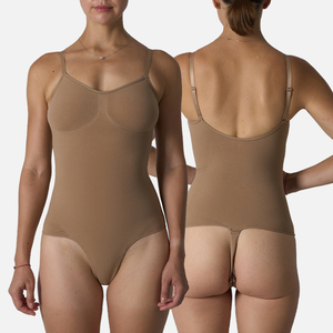 Mono corto transpirable para mujer con control de abdomen, cuello halter, entrepierna abierta, de Spandex/Nylon para ropa deportiva - Product Image 1