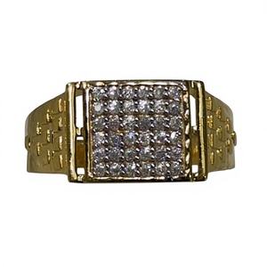 Anillo de Sello Clásico de Lujo para Hombre, Chapado en Oro, con Piedra Natural Cuadrada, Anillo de Boda para Hombre - Product Image 1