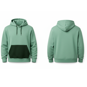 Sweat-shirts pour hommes de haute qualité aux couleurs pastel et blocs de couleurs |   Sweat-shirt streetwear d'hiver pour hommes |   Sweat à capuche vert olive et sauge au toucher doux - Product Image 3