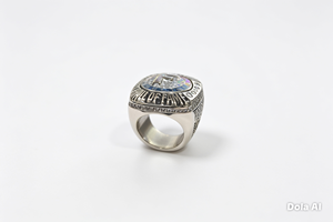 Anillo de reconocimiento del Salón de la Fama de Flint, moderno, de acero inoxidable, plateado, tipo cóctel, con piedra de circonita cúbica, de moda - Product Image 4