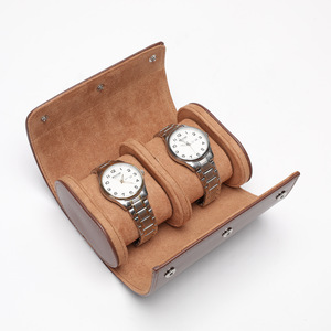 Étui de voyage de luxe en cuir PU pour montres, 2 ou 3 emplacements, boîte de rangement portable pour montres avec doublure souple pour hommes et femmes - Product Image 5