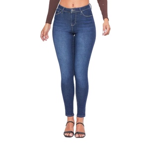 Pantalones vaqueros azules claros para mujer Casual de cintura alta cintura elástica transpirable pierna recta pierna ancha suelta proveedor de BD - Product Image 5