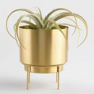 Maceta Decorativa de Metal Pulido para Interiores y Exteriores, Maceta para Plantas, Maceta para Flores, Hogar, Jardín, Balcón, Sala de Estar - Product Image 5