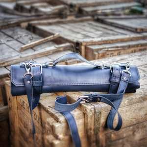 Sac à couteaux de chef en cuir véritable, léger, professionnel, durable, personnalisé, sac à couteaux de chef enroulable LKR-0290 - Product Image 5