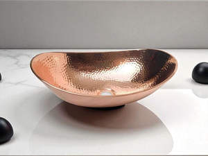 อ่างล้างจานทองแดงตีลายแบบราชวงศ์ อ่างล้างจานทองแดงแท้สไตล์ฟาร์มเฮาส์ อ่างล้างหน้าทองแดงทำมือแบบอิมพีเรียล - Product Image 3