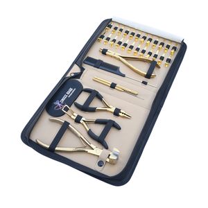 Professional Hair Extension Tool Kit Flat Bead Crimper Plier Tape In Pressing Microbead Remover <b>Hook</b> Threader Scissor <b>Clips</b> Comb - Product Image 6