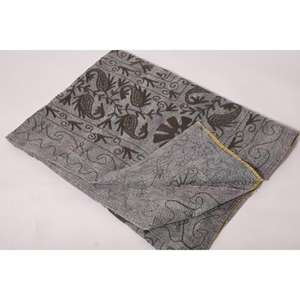 Boho Kantha Suzani Embroidered Handmade Vintage Cotton Floral Eco-Friendly Washable All-Season <b>Quilt</b> Bedspread <b>Throw</b> Home - Product Image 4