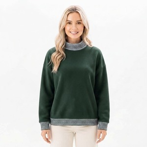 Professional Modern Daily Women Oversized Mockneck <b>Long</b> <b>Sweatshirt</b> Cozy Fabric Wear OEM Service Pullover Oversized Mockneck - Product Image 2