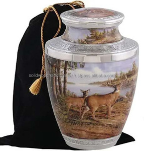 Venta caliente de alta calidad hermoso diseño latón adultos urnas de cremación para cenizas urnas hechas a mano urnas funerarias - Product Image 3