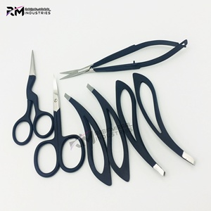 Juego de Pinzas para Cejas de Acero Inoxidable con Punta Plateada y Recubrimiento de Polvo Negro de la Mejor Calidad RMI, Nuevo Diseño - Product Image 3