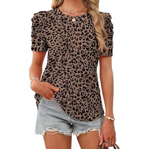 Summer <b>Tops</b> for Women Puff Sleeve Crewneck T Shirts Dressy Casual Blouses Spring Outfits Fashion Clothes - Product Image 1