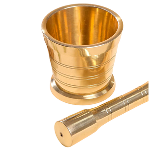 High Quality Brass Mortar And Pestle With Polish Finished For Manual <b>Coffee</b> And Spices <b>Grinder</b> Kitchenware Metal Imam Dasta - Product Image 4