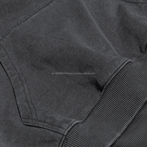 Sudadera con capucha negra de lavado de piedra de secado rápido transpirable de algodón 600G para hombre de invierno sólido recortado de ajuste Regular más vendido - Product Image 5