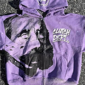 Sweat à capuche d'hiver personnalisé en coton épais 100% coton, style streetwear vintage, imprimé DTG, en molleton bouclette, délavé à l'acide et effet vieilli - Product Image 2