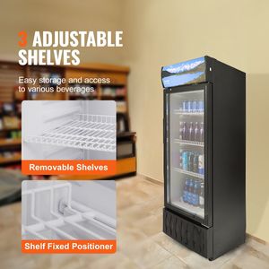 Enfriador de Bebidas Comercial de 6.8 Pies Cúbicos/195L, Refrigerador con Puerta de Vidrio para Exhibición de Vinos y Bebidas - Product Image 3