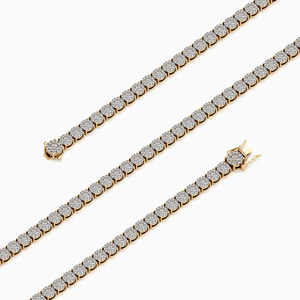 Halo Diamond Tennis <b>Necklace</b> 15.43CT Lab Grown 14K Gold IGI Certified Luxury Link <b>Necklace</b> Wedding Anniversary Gift Jewelry - Product Image 6