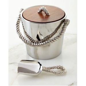 Cubo de Hielo de Lujo de Acero Inoxidable Martillado Plateado con Tapa de Orquídea, Enfriador Decorativo de Vino y Champaña para Bar, Fiesta, Hotel - Product Image 4