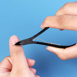 New Professional Stainless Steel Curved Cuticle Nippers <b>Remover</b> <b>Tool</b> Wide Jaw Opening for Finger Black Cuticle Clippers ANAAIF - Product Image 5