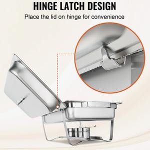 Ensemble de 4 réchauds en acier inoxydable de 6 litres avec couvercle en verre au meilleur prix - Product Image 2