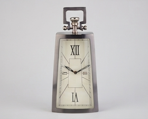 Premium Traditional Style Desk <b>Clock</b> Metal Mechanical Silent Non Ticking Hourly Chiming Needle Display Elegant Tabletop Accent - Product Image 1