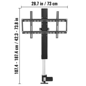Support et chariot motorisé télécommandé pour téléviseur, course de 31 pouces, hauteur réglable de 42 à 73 pouces, pour écrans de 60 pouces, supporte 132 lb - Product Image 3