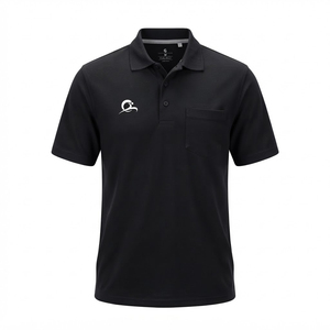 Camiseta de Hombre 100% Algodón, Lisa, de Manga Corta, Tejida, Casual, con Bolsillo, para Golf, para Verano, 180g, Antiarrugas - Product Image 3