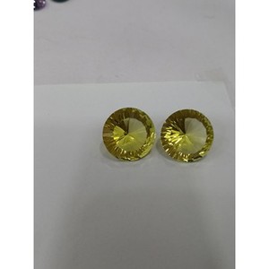 Cuarzo Limón de Alta Calidad, Corte Cóncavo Redondo de 16x16 mm, Cristal de Limón Natural de Primera Calidad, 12 Quilates, Gema Suelta Tratada con Calor - Product Image 3