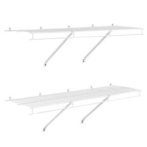 Kit d'étagères murales robustes en fil d'acier de 1,2 m (4 pi) – 2 ensembles d'étagères flottantes suspendues pour garages, installation facile - Product Image 2