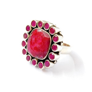 Bague de mode en agate rubis - 10,7 grammes - Product Image 1