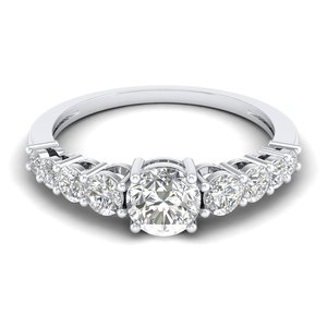 Bague en argent sterling 925 avec moissanite taille ronde, design classique, best-seller REYES, pour femme, idéale pour fiançailles, mariage, fête, cadeau, bijoux. - Product Image 1