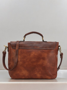 Leather Laptop <b>Briefcase</b> Classic Shoulder Bag for Office Men Durable Handle Closure - Product Image 2