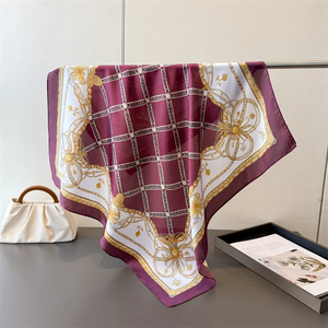 Foulard en Soie Imprimé de Luxe pour Femme, Carré, Doux, pour le Cou, Hijab, Accessoire de Mode Féminin, Décoration, 2026 - Product Image 2