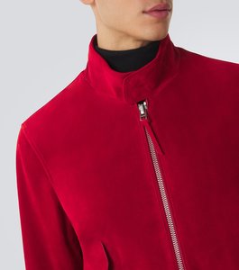 Blouson Bomber en daim rouge pour homme, col montant, fermeture éclair, style décontracté, vêtement d'automne, manteau d'hiver moderne, qualité supérieure, design personnalisé - Product Image 6