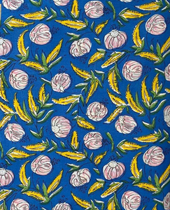 Tela de Algodón Ecológica con Estampado Floral de Tulipanes Azul Rey, Diseño Indio, para Vestidos y Decoración del Hogar, Venta al Por Mayor para Costura Infantil - Product Image 3