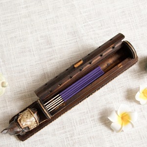 Brûleur d'encens religieux en bois massif fait main de haute qualité avec plateau attrape-cendres durable, décoration intérieure indienne - Product Image 3