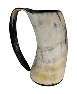 Mug à boire en corne de buffle, design classique viking, éco-responsable, durable, fait main, passe au lave-vaisselle, haute qualité. - Product Image 1