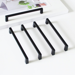 Tirador de Barra Cuadrado Moderno de Aleación de Zinc Negro Mate para Muebles de Cocina, Baño y Dormitorio - Product Image 2