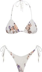 Conjunto de bikini de cuello alto para mujer, traje de baño de dos piezas, top acolchado, parte inferior con lazo ajustable, para piscina o vacaciones de verano - Product Image 6