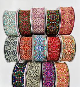 Multi-Colored Floral Eco-Friendly Vintage Embroidery <b>Lace</b> (100% Polyester) for Dresses Shoes Home Decor-Bulk Export Worldwide - Product Image 5