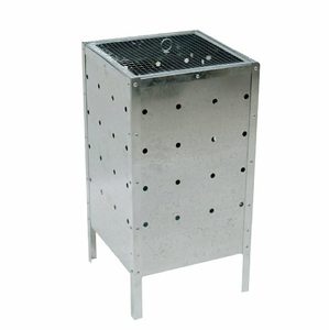 Contenedor incinerador cuadrado de acero galvanizado con tapa de malla y orificios de ventilación laterales, disponible a precios de mayorista. - Product Image 2