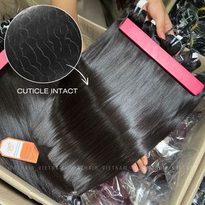 Extensions de cheveux humains brésiliens Remy lisses comme des baguettes, prêtes à être expédiées, tissage de cheveux, fixation par fusion, cheveux vierges bruts non traités provenant de donneurs - Product Image 4
