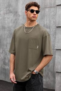 เสื้อยืดโอเวอร์ไซส์ผ้าฝ้ายแท้ 100% น้ำหนัก 220 กรัม พิมพ์ลายตามสั่งที่ไหล่ สไตล์ฮิปฮอป ไซส์พลัส ผ้าฝ้ายแท้ 100% ทรงบ็อกซี่ สำหรับผู้ชาย - Product Image 4