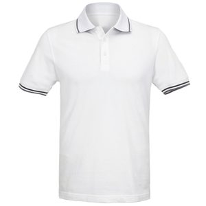 Chemise blanche à manches courtes pour homme, couleur unie, style décontracté, coupe classique, tissu piqué tricoté, 100 % polyester, service OEM frontal - Product Image 2