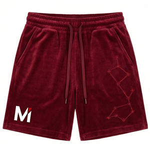 Shorts cargo en velours bleu marine de luxe pour hommes, avec étoile en strass, respirants, écologiques, vêtements urbains, Maluza Industries - Product Image 1