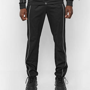 Ensemble de survêtement sportif 2 pièces à manches longues avec fermeture éclair, pantalon de jogging à bordure réfléchissante, ourlet ajustable, pour hommes - Product Image 6