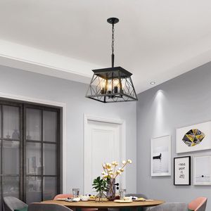 Casa colonica 4 luci Vintage antico lampadario dorato nero cucina sala da pranzo lampada nuova SKU W1340P206637 - Product Image 2