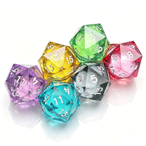 ลูกเต๋าเรซิ่นเหลวแบบทำมือ ลูกเต๋าหลายเหลี่ยมสำหรับเกม DND RPG - Product Image 1