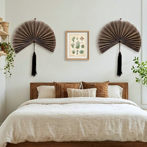 Cheap Handwoven Bamboo <b>Wall</b> Fan <b>Wall</b> Decoration Natural Eco Friendly Supplier - Product Image 5