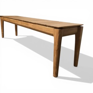 Banc de jardin en teck massif durable, style moderne du milieu du siècle, pour terrasse et mobilier de patio - Product Image 4